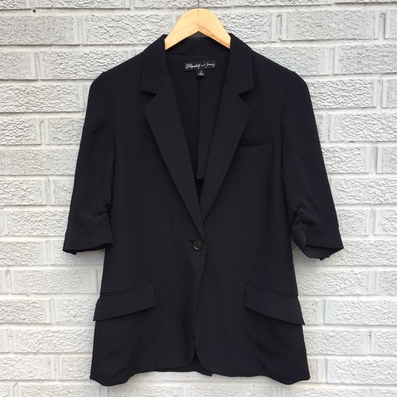 short sleeve black blazer
